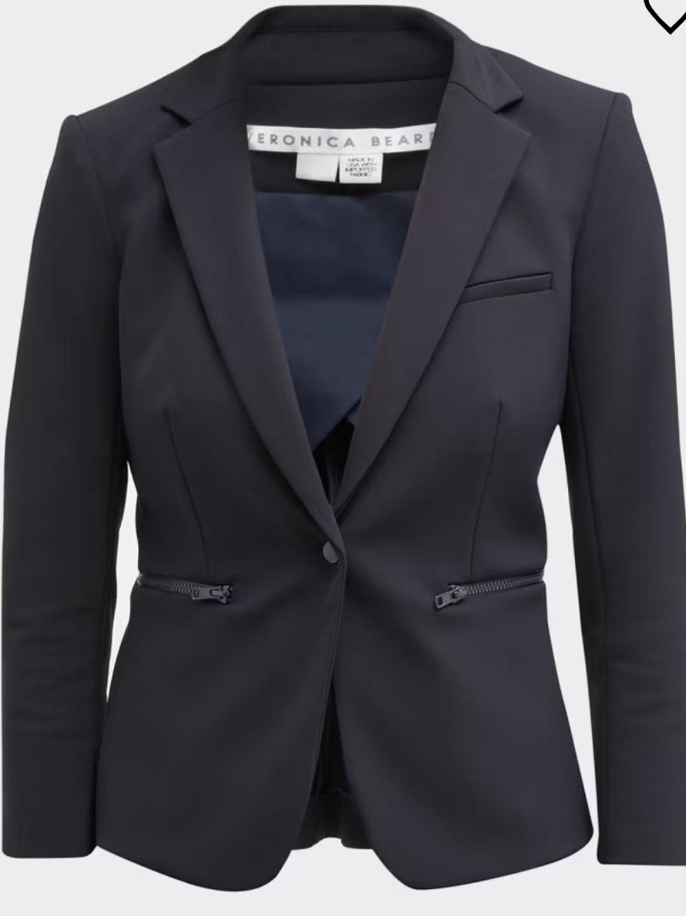 Veronica Beard Schoolboy Scuba Dickey Jacket Blazer Navy Blue Size 2 (Flaws)